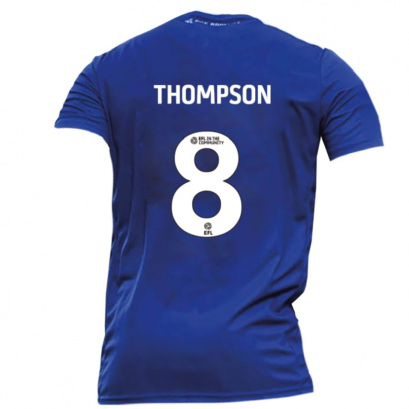 Danxen Mujer Camiseta Ben Thompson #8 Azul Blanco 2ª Equipación 2025/26 La Camisa México