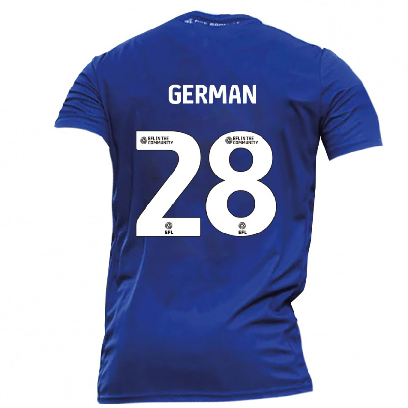 Danxen Mujer Camiseta Sam German #28 Azul Blanco 2ª Equipación 2025/26 La Camisa México