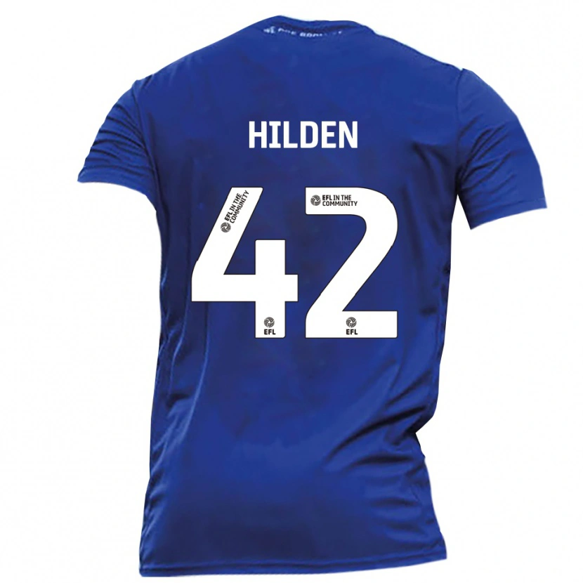 Danxen Mujer Camiseta Alfie Hilden #42 Azul Blanco 2ª Equipación 2025/26 La Camisa México