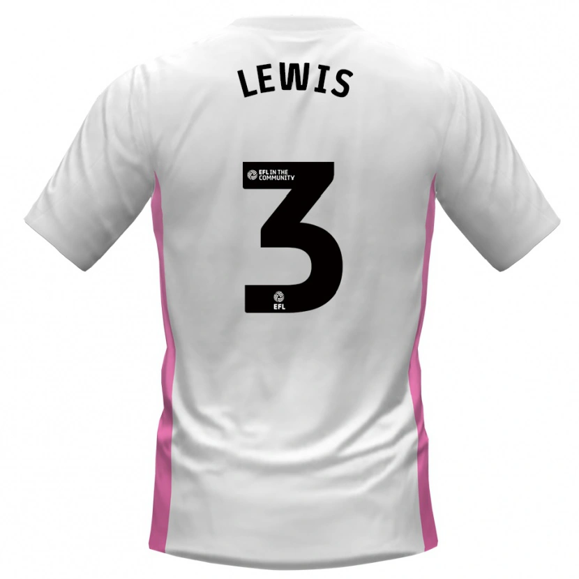 Danxen Mujer Camiseta Adam Lewis #3 Blanco Rojo 2ª Equipación 2025/26 La Camisa México