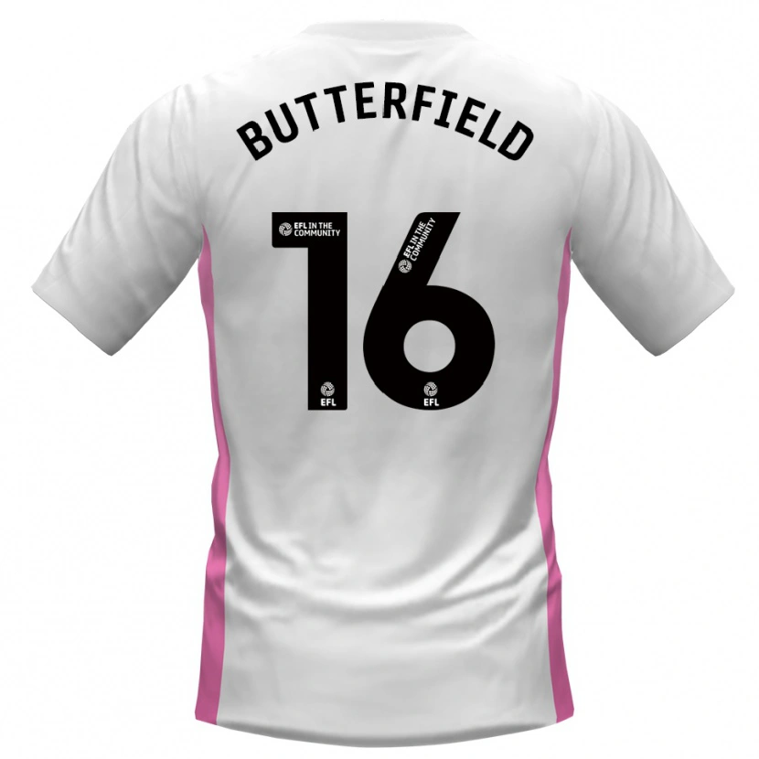 Danxen Mujer Camiseta Luke Butterfield #16 Blanco Rojo 2ª Equipación 2025/26 La Camisa México