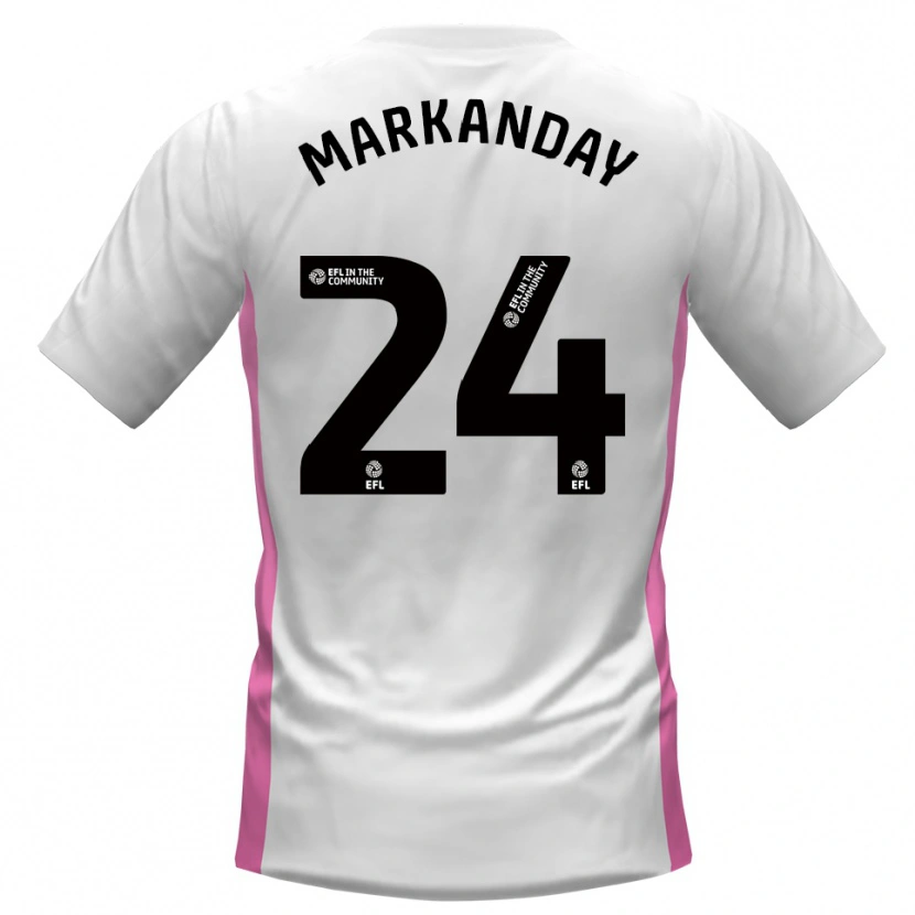 Danxen Mujer Camiseta Dilan Markanday #24 Blanco Rojo 2ª Equipación 2025/26 La Camisa México