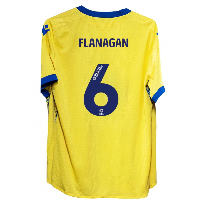 Danxen Mujer Camiseta Tom Flanagan #6 Amarillo Azul 2ª Equipación 2025/26 La Camisa México