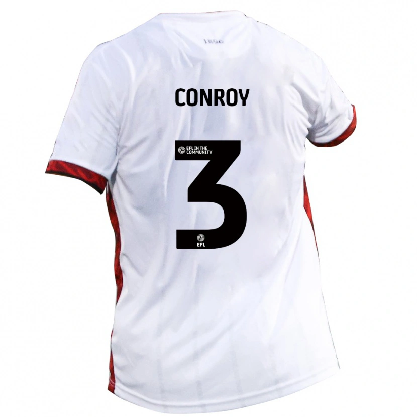 Danxen Mujer Camiseta Dion Conroy #3 Blanco Rojo Negro 2ª Equipación 2025/26 La Camisa México