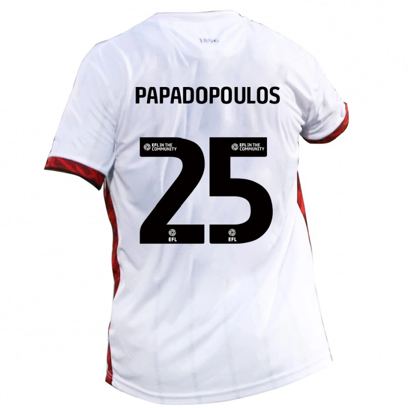 Danxen Mujer Camiseta Antony Papadopoulos #25 Blanco Rojo Negro 2ª Equipación 2025/26 La Camisa México