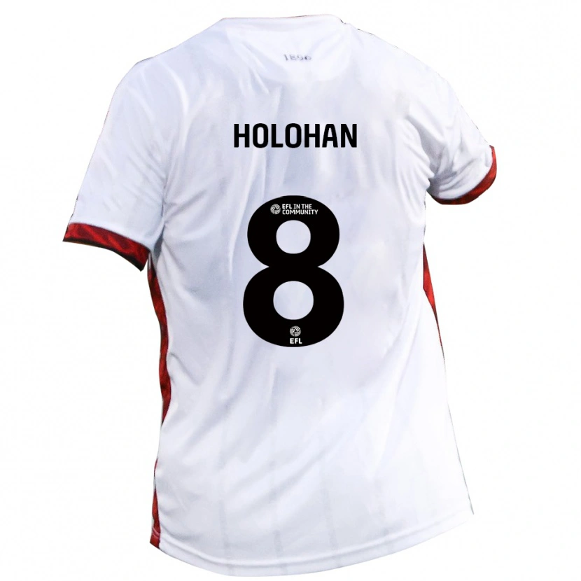 Danxen Mujer Camiseta Gavan Holohan #8 Blanco Rojo Negro 2ª Equipación 2025/26 La Camisa México
