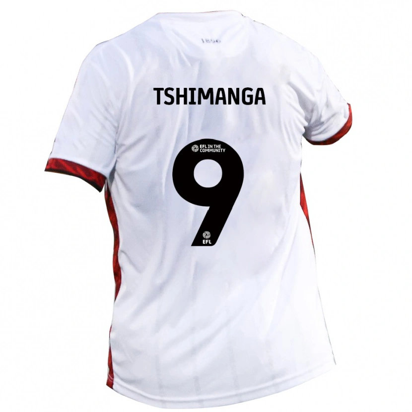Danxen Mujer Camiseta Kabongo Tshimanga #9 Blanco Rojo Negro 2ª Equipación 2025/26 La Camisa México