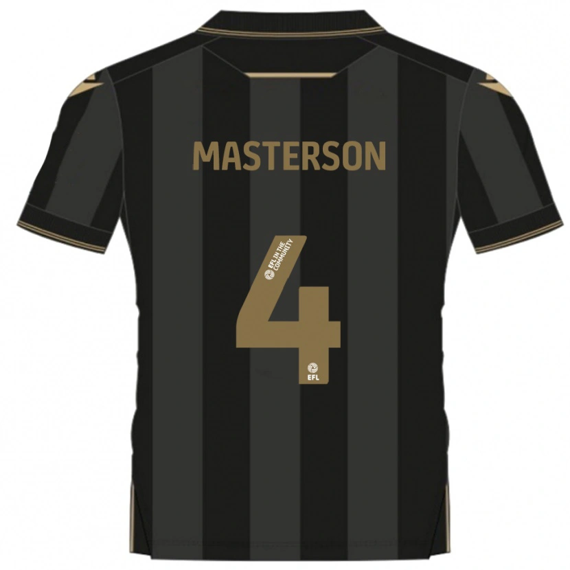 Danxen Mujer Camiseta Conor Masterson #4 Negro Dorado 2ª Equipación 2025/26 La Camisa México