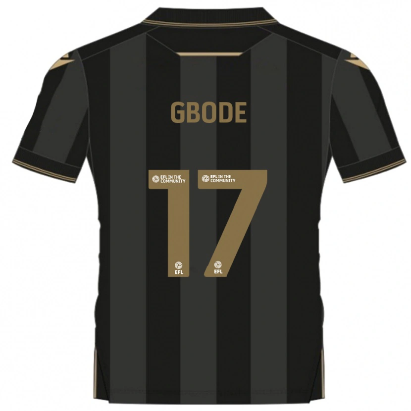 Danxen Mujer Camiseta Joseph Gbode #17 Negro Dorado 2ª Equipación 2025/26 La Camisa México