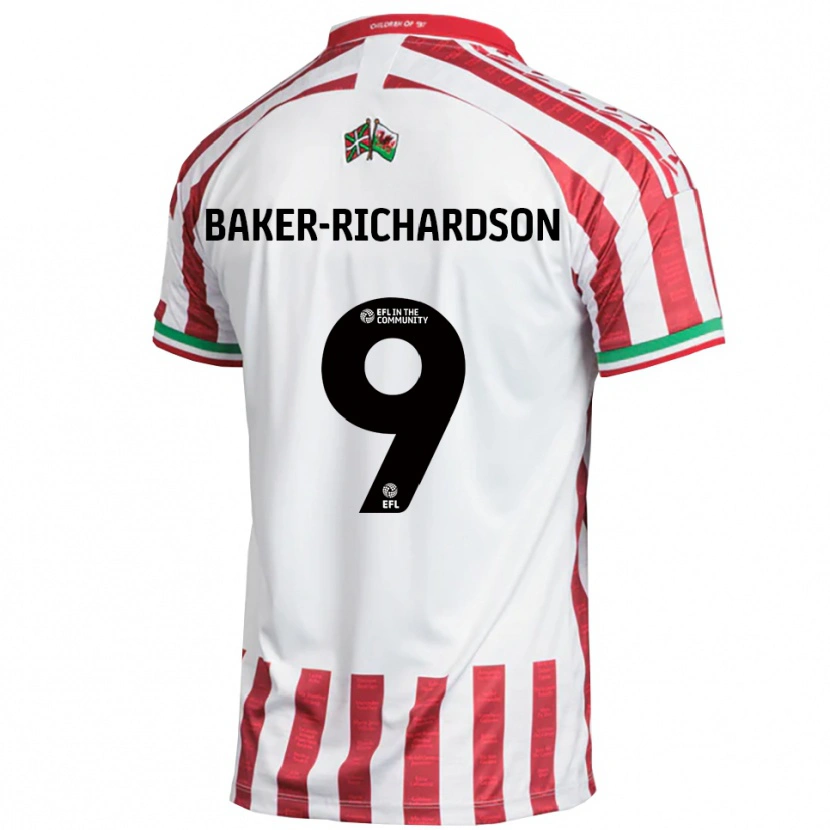 Danxen Mujer Camiseta Courtney Baker-Richardson #9 Rojo Blanco 2ª Equipación 2025/26 La Camisa México