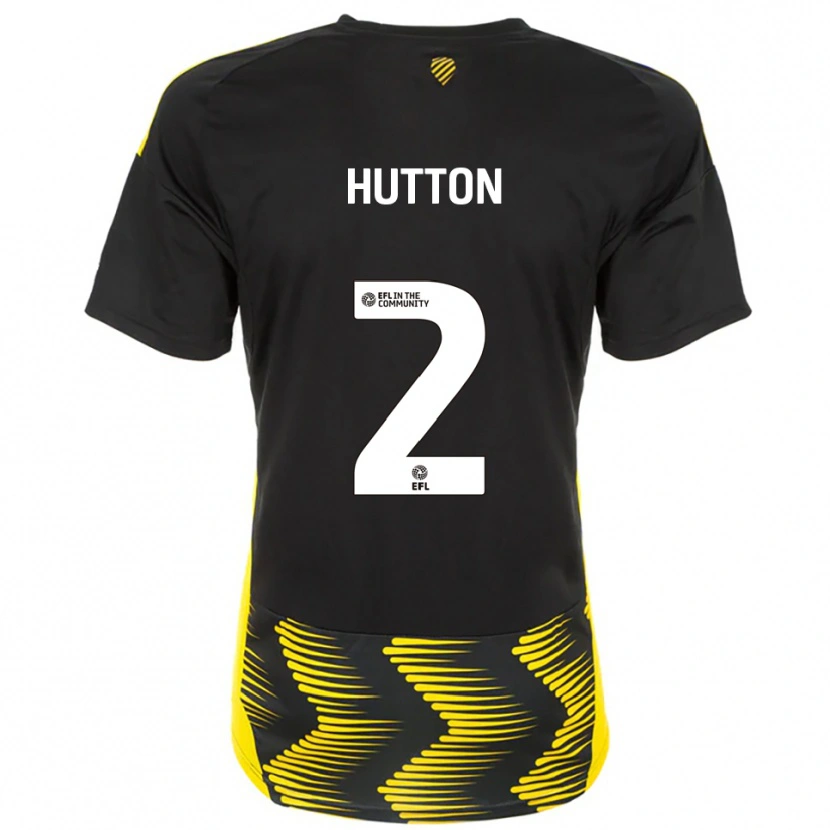 Danxen Mujer Camiseta Emily Hutton #2 Negro Amarillo 2ª Equipación 2025/26 La Camisa México