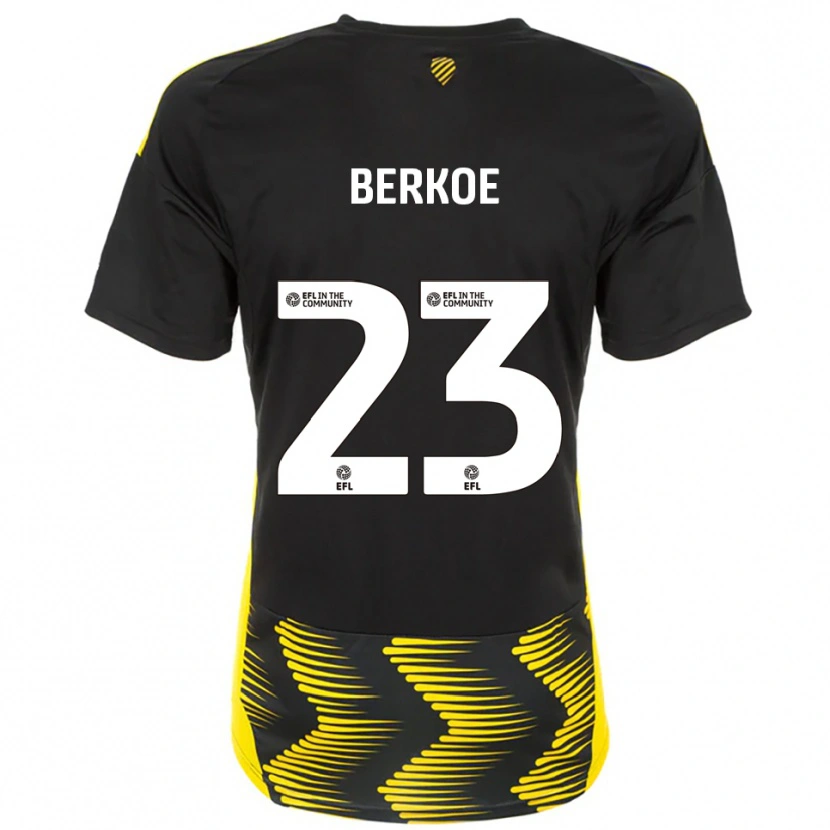 Danxen Mujer Camiseta Kevin Berkoe #23 Negro Amarillo 2ª Equipación 2025/26 La Camisa México