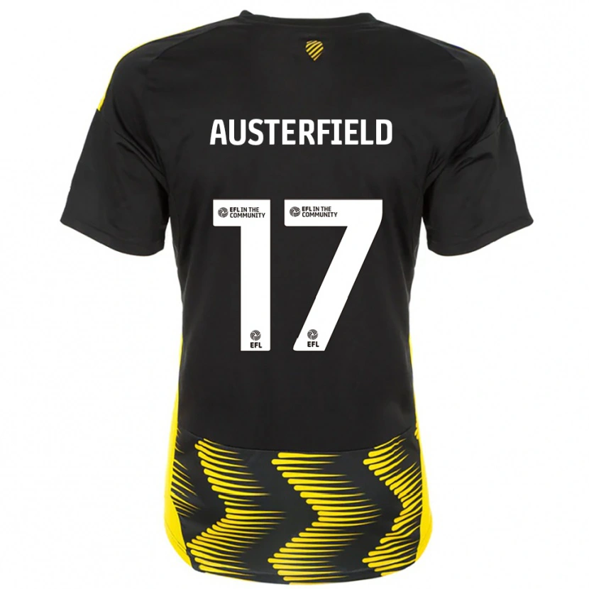 Danxen Mujer Camiseta Josh Austerfield #17 Negro Amarillo 2ª Equipación 2025/26 La Camisa México