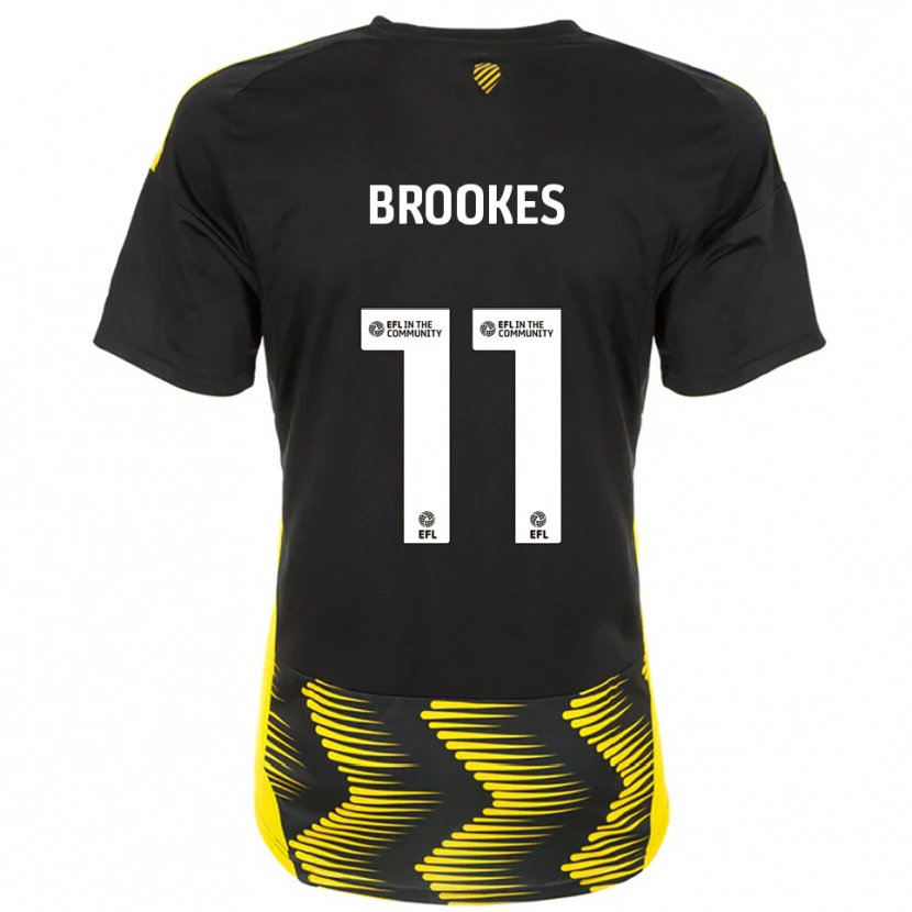Danxen Mujer Camiseta Evie Brookes #11 Negro Amarillo 2ª Equipación 2025/26 La Camisa México