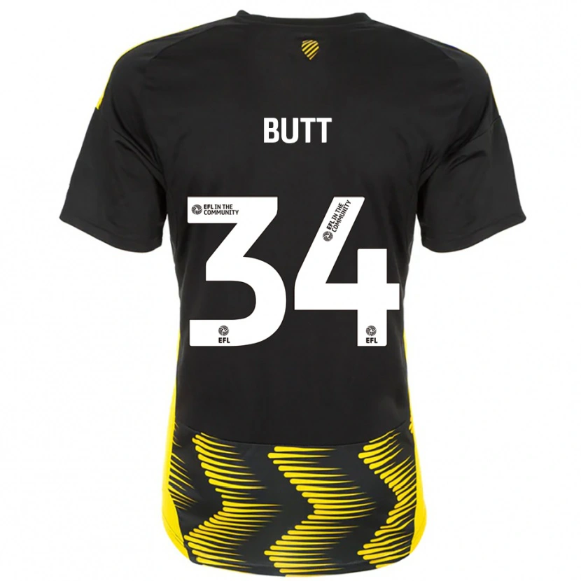 Danxen Mujer Camiseta Ruben Butt #34 Negro Amarillo 2ª Equipación 2025/26 La Camisa México