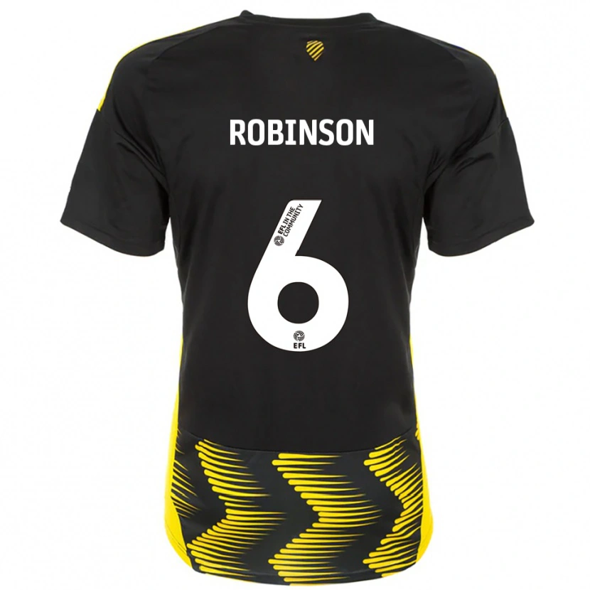 Danxen Mujer Camiseta Lily Robinson #6 Negro Amarillo 2ª Equipación 2025/26 La Camisa México