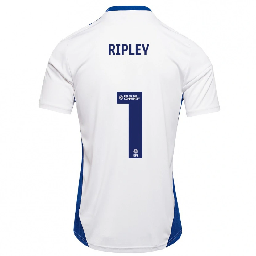 Danxen Mujer Camiseta Connor Ripley #1 Blanco Azul 2ª Equipación 2025/26 La Camisa México