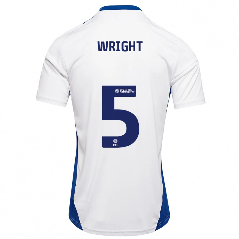 Danxen Mujer Camiseta Will Wright #5 Blanco Azul 2ª Equipación 2025/26 La Camisa México