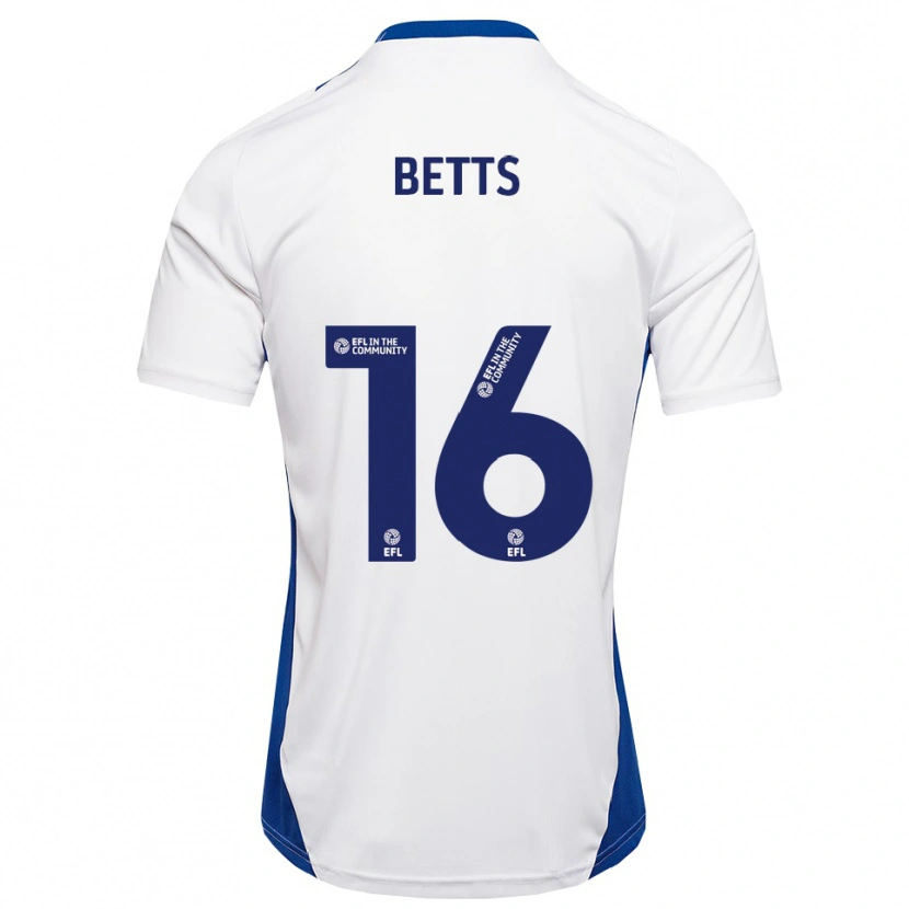 Danxen Mujer Camiseta Charlie Betts #16 Blanco Azul 2ª Equipación 2025/26 La Camisa México