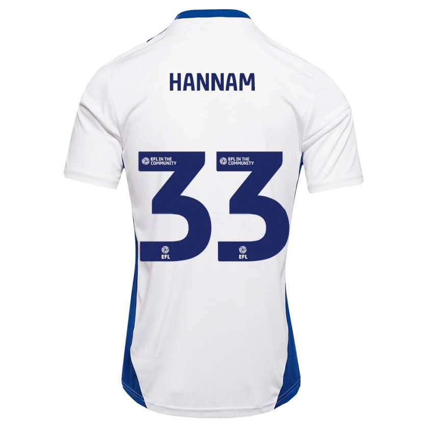 Danxen Mujer Camiseta Shawna Hannam #33 Blanco Azul 2ª Equipación 2025/26 La Camisa México