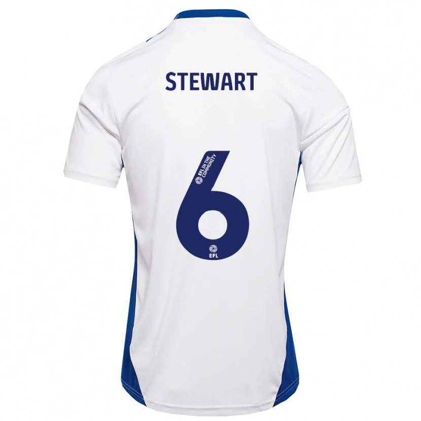 Danxen Mujer Camiseta Alistair Stewart #6 Blanco Azul 2ª Equipación 2025/26 La Camisa México