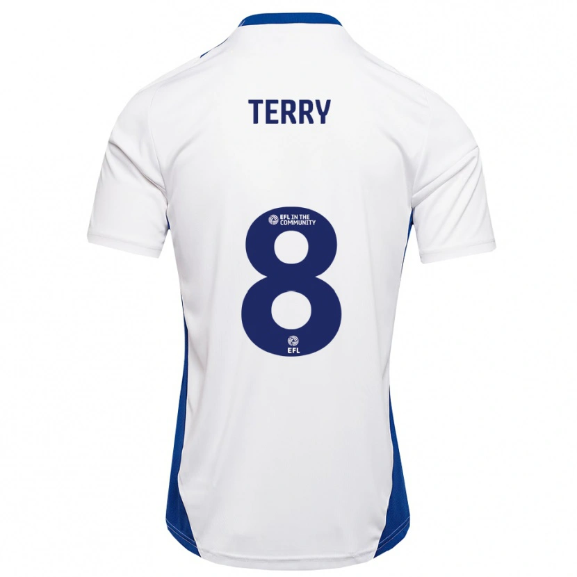 Danxen Mujer Camiseta Josh Terry #8 Blanco Azul 2ª Equipación 2025/26 La Camisa México