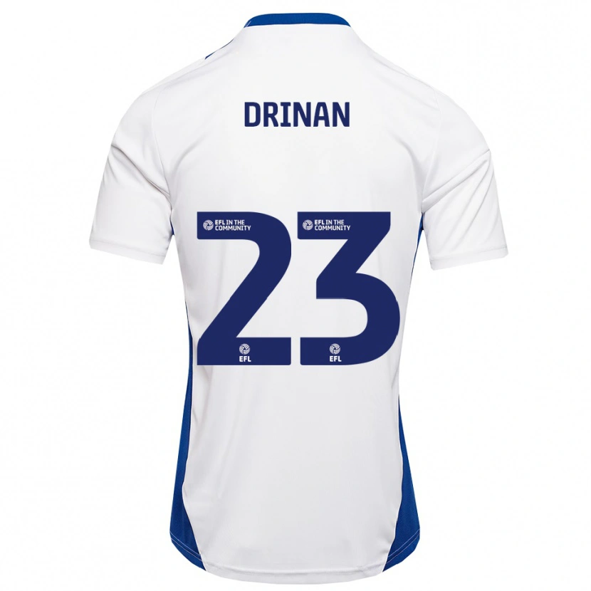Danxen Mujer Camiseta Aaron Drinan #23 Blanco Azul 2ª Equipación 2025/26 La Camisa México