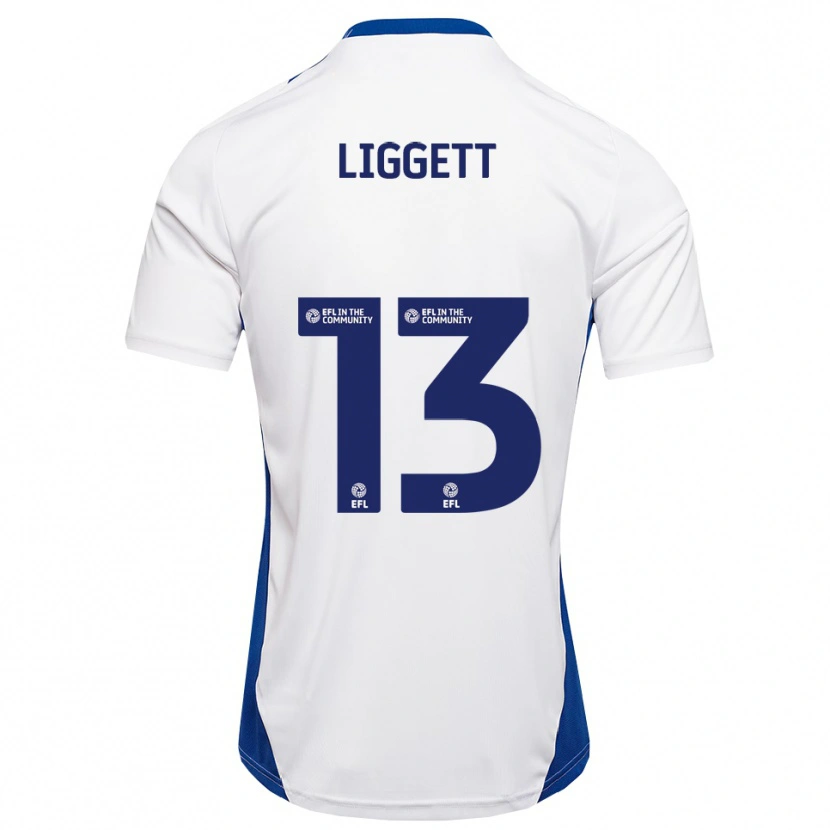Danxen Mujer Camiseta Lacy Liggett #13 Blanco Azul 2ª Equipación 2025/26 La Camisa México