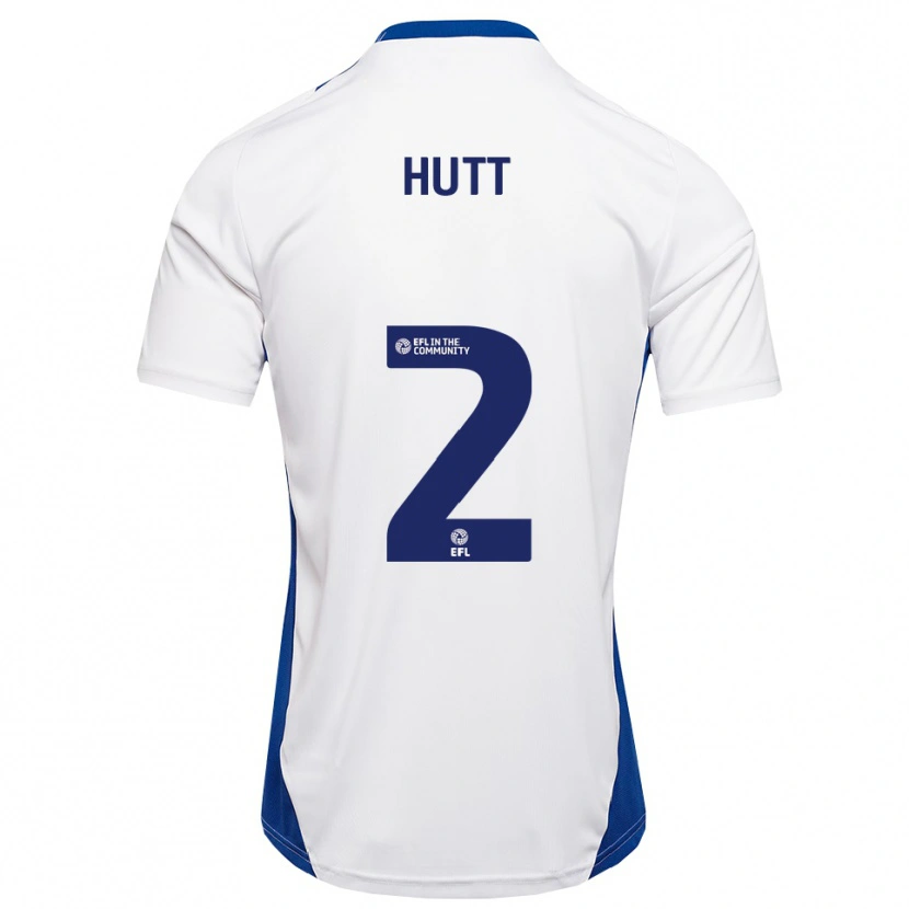 Danxen Mujer Camiseta Liam Hutt #2 Blanco Azul 2ª Equipación 2025/26 La Camisa México