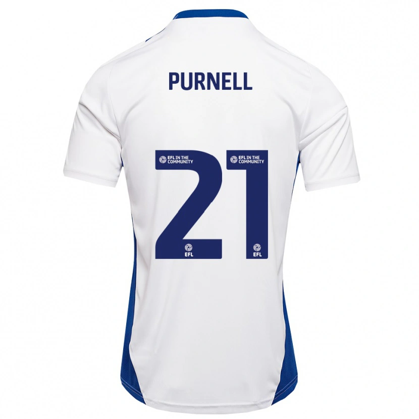 Danxen Mujer Camiseta Grace Purnell #21 Blanco Azul 2ª Equipación 2025/26 La Camisa México
