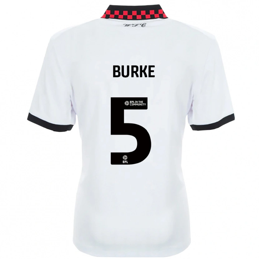 Danxen Mujer Camiseta Harrison Burke #5 Blanco Negro 2ª Equipación 2025/26 La Camisa México