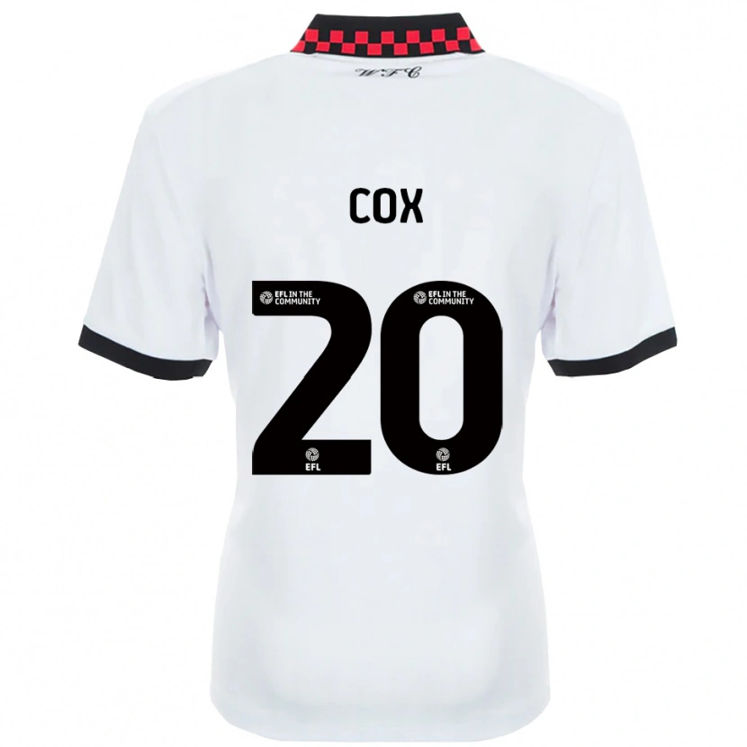 Danxen Mujer Camiseta Daniel Cox #20 Blanco Negro 2ª Equipación 2025/26 La Camisa México