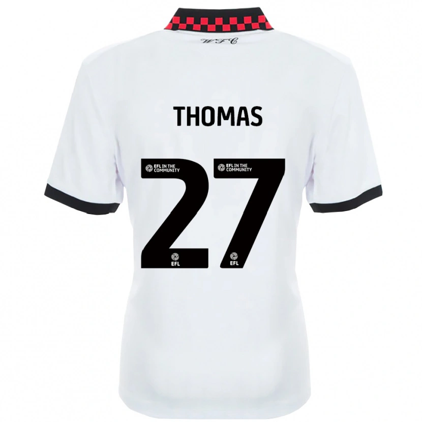 Danxen Mujer Camiseta Dylan Thomas #27 Blanco Negro 2ª Equipación 2025/26 La Camisa México