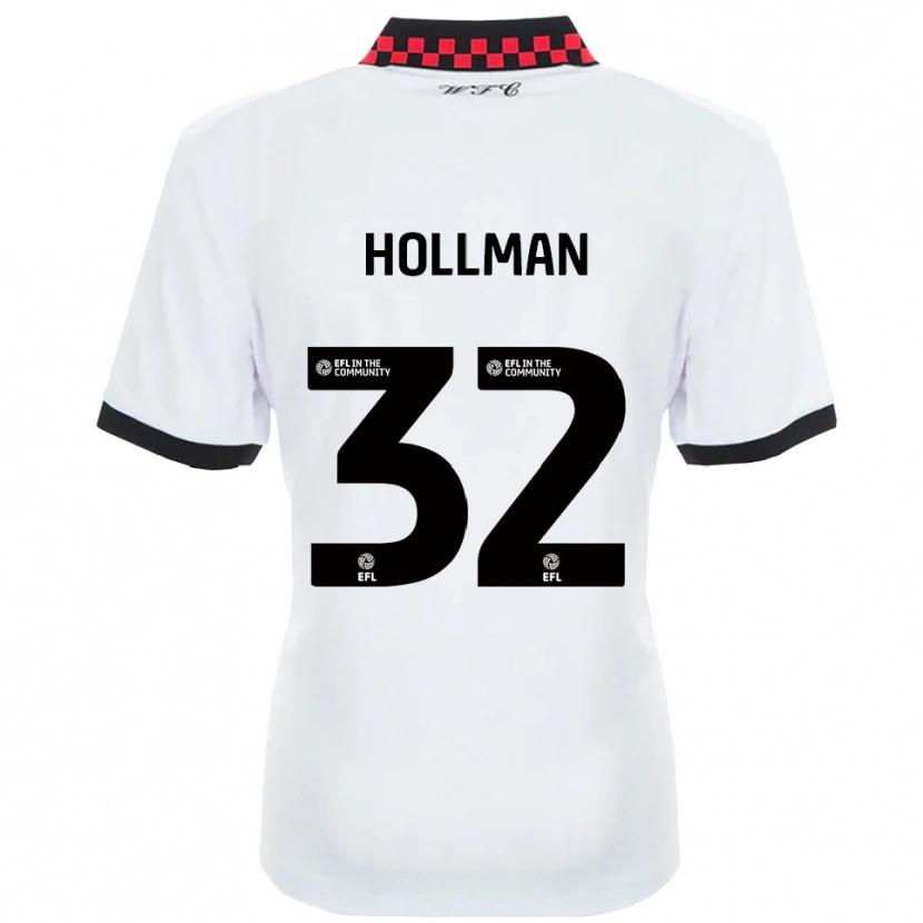 Danxen Mujer Camiseta Jake Hollman #32 Blanco Negro 2ª Equipación 2025/26 La Camisa México