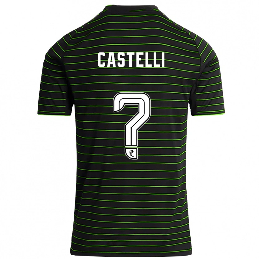 Danxen Mujer Camiseta Nicholas Castelli #0 Negro Verde 2ª Equipación 2025/26 La Camisa México