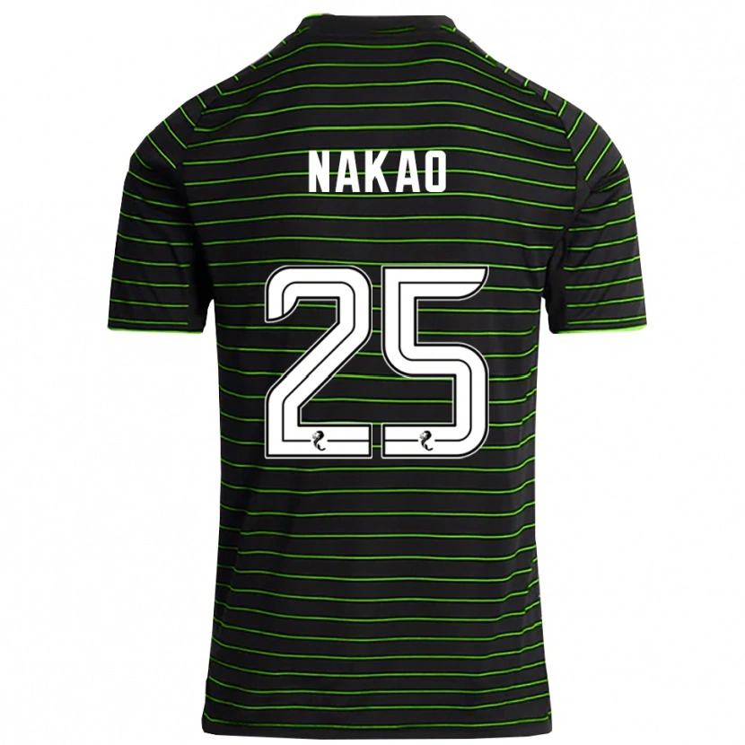 Danxen Mujer Camiseta Momo Nakao #25 Negro Verde 2ª Equipación 2025/26 La Camisa México