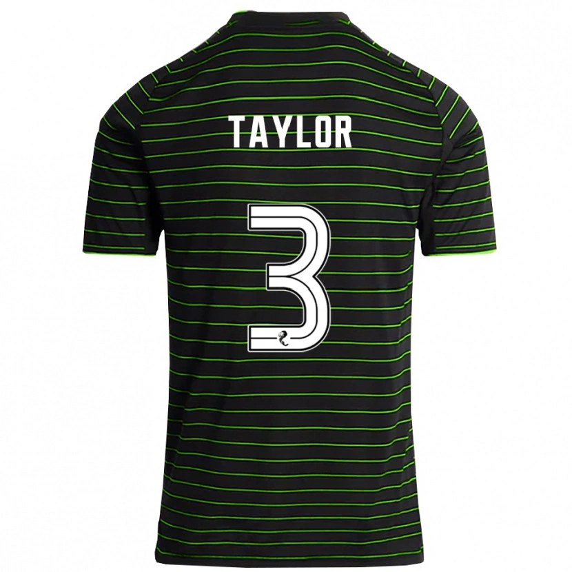 Danxen Mujer Camiseta Greg Taylor #3 Negro Verde 2ª Equipación 2025/26 La Camisa México