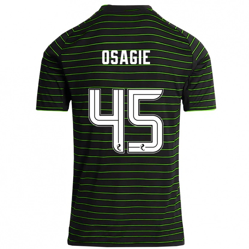 Danxen Mujer Camiseta Justin Osagie #45 Negro Verde 2ª Equipación 2025/26 La Camisa México