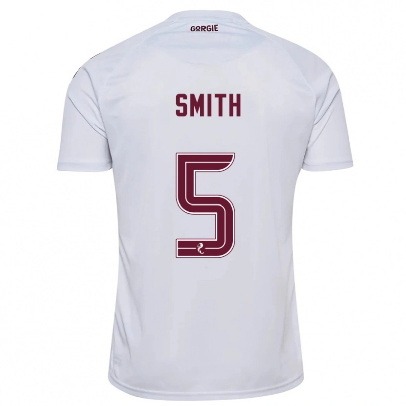 Danxen Mujer Camiseta Lucas Smith #5 Blanco Borgoña 2ª Equipación 2025/26 La Camisa México