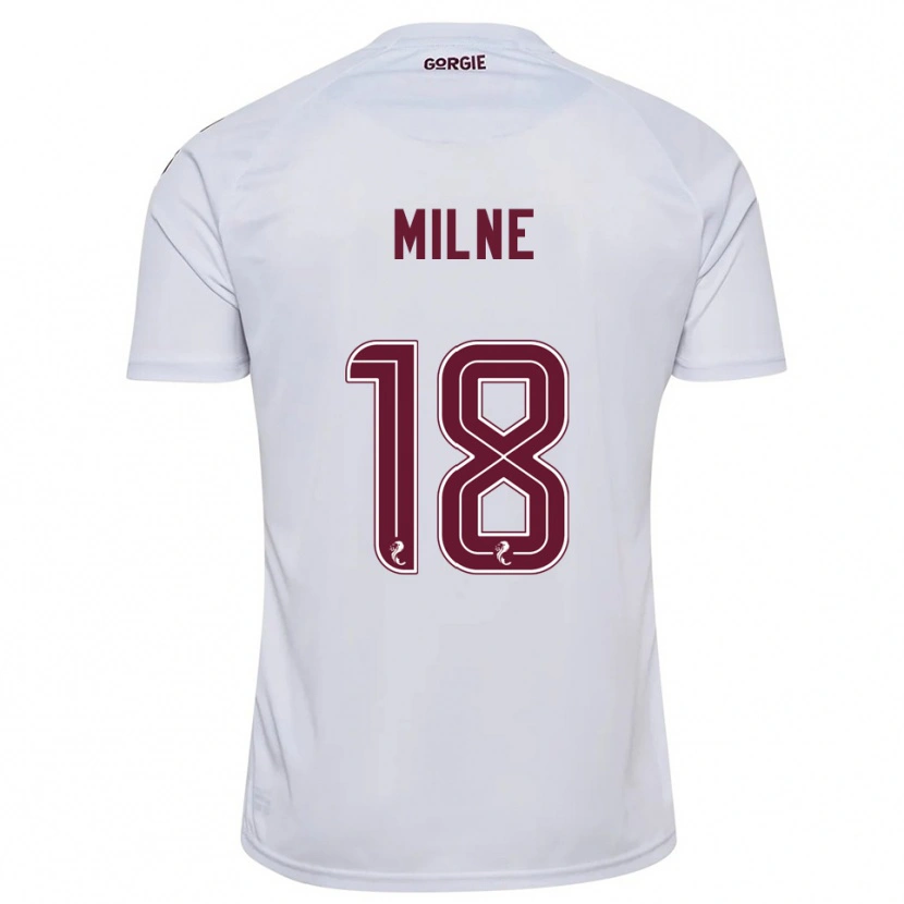 Danxen Mujer Camiseta Harry Milne #18 Blanco Borgoña 2ª Equipación 2025/26 La Camisa México