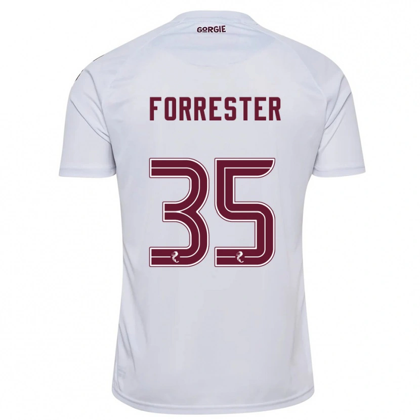 Danxen Mujer Camiseta Adam Forrester #35 Blanco Borgoña 2ª Equipación 2025/26 La Camisa México