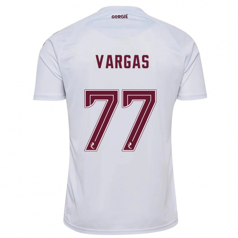 Danxen Mujer Camiseta Kenneth Vargas #77 Blanco Borgoña 2ª Equipación 2025/26 La Camisa México