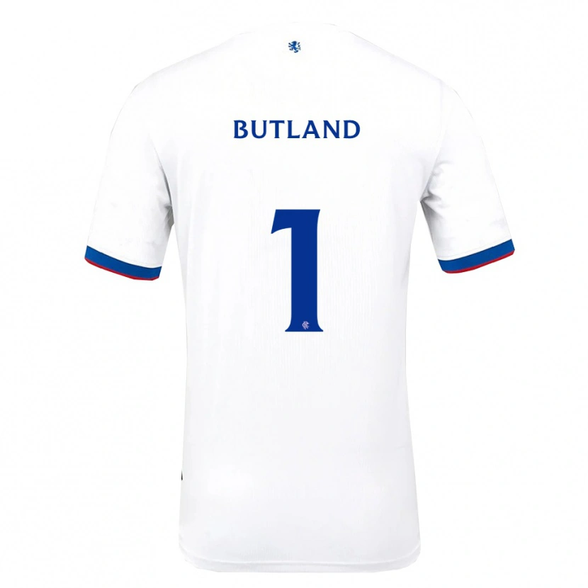 Danxen Mujer Camiseta Jack Butland #1 Blanco Rojo Azul 2ª Equipación 2025/26 La Camisa México