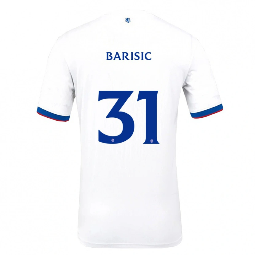 Danxen Mujer Camiseta Borna Barisic #31 Blanco Rojo Azul 2ª Equipación 2025/26 La Camisa México
