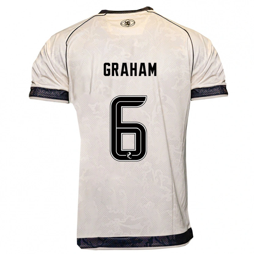 Danxen Mujer Camiseta Ross Graham #6 Blanco Negro 2ª Equipación 2025/26 La Camisa México