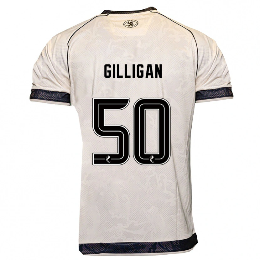 Danxen Mujer Camiseta Keir Gilligan #50 Blanco Negro 2ª Equipación 2025/26 La Camisa México