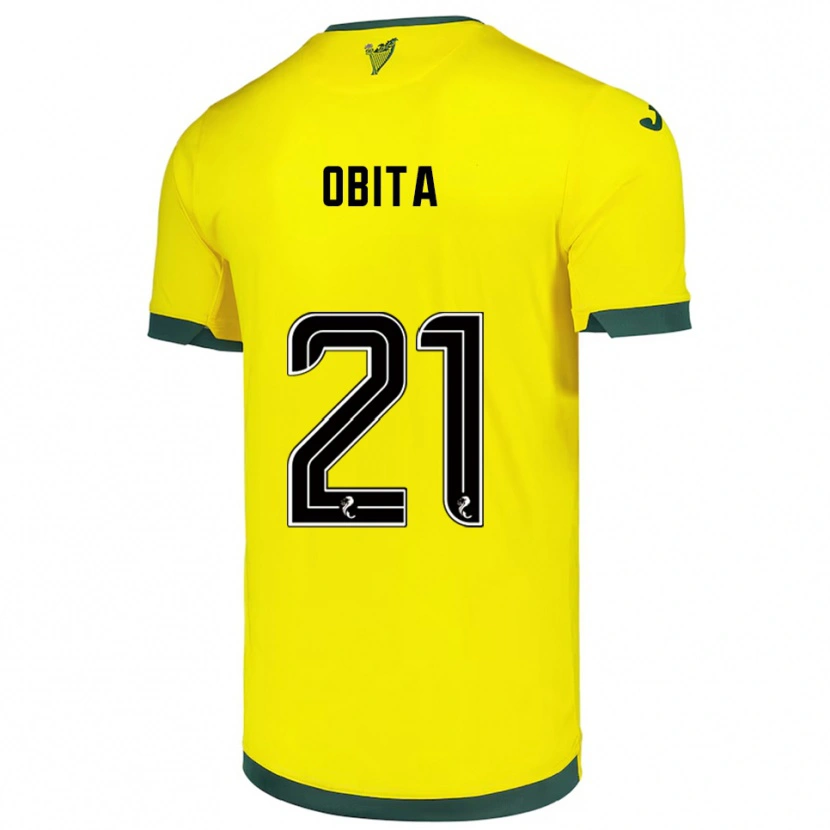 Danxen Mujer Camiseta Jordan Obita #21 Amarillo Verde 2ª Equipación 2025/26 La Camisa México