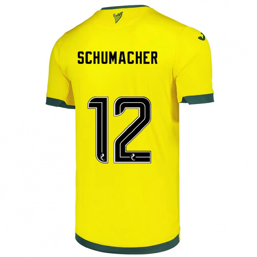 Danxen Mujer Camiseta Noa Schumacher #12 Amarillo Verde 2ª Equipación 2025/26 La Camisa México