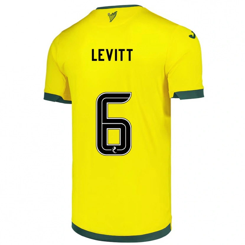Danxen Mujer Camiseta Dylan Levitt #6 Amarillo Verde 2ª Equipación 2025/26 La Camisa México