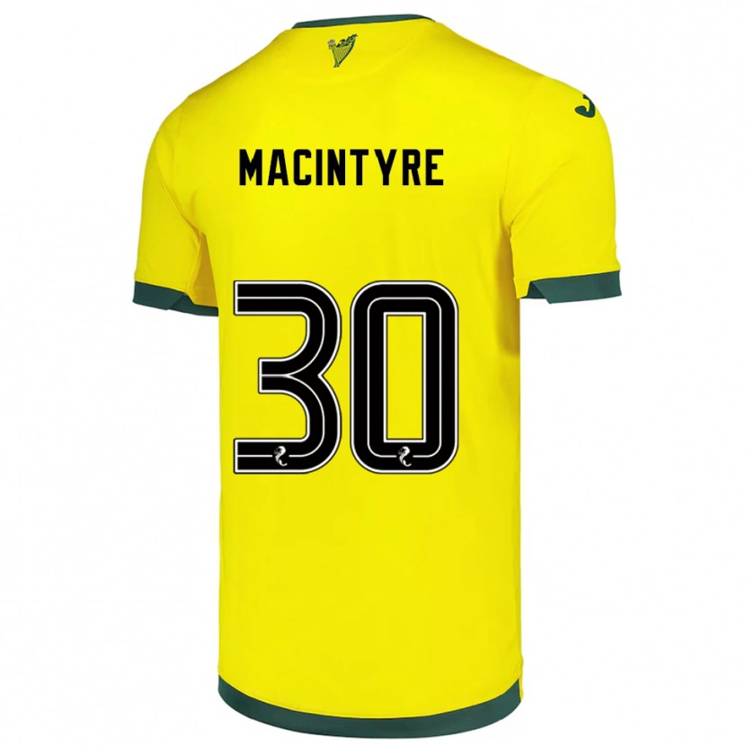 Danxen Mujer Camiseta Jacob Macintyre #30 Amarillo Verde 2ª Equipación 2025/26 La Camisa México